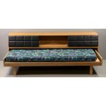 MID CENTURY G-PLAN 'GOLD LABEL' DAY BED with retro sliding door headboard, 71cms H, 201cms W,