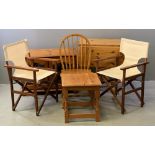 FURNITURE ASSORTMENT - modern pine gate leg table, two door cupboard, square topped occasional table