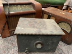 VINTAGE VALVE RADIOS (3) - Marconi model no. T19A, an unmarked wooden cased model and His Master's