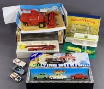 CORGI - 'Rallying with Ford' boxed set, Matchbox boxed MG-1 service station, Corgi fire truck,