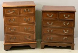 REPRODUCTION CHEST OF DRAWERS with brass drop handles, 75cms H, 63cms W, 41cms D and a similar
