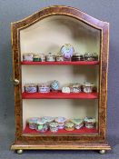 SINGLE GLAZED DOOR TABLETOP/WALL CABINET, walnut effect with domed top, 43cms H, 27cms W, 11cms D