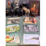 POSTCARDS - an album of vintage cards, various scenes, approximately one hundred, miscellaneous