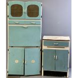 CIRCA 1950's KITCHEN CUPBOARD with central fall front section, 166cms H, 74cms W, 41cms D and a