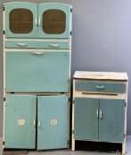 CIRCA 1950's KITCHEN CUPBOARD with central fall front section, 166cms H, 74cms W, 41cms D and a