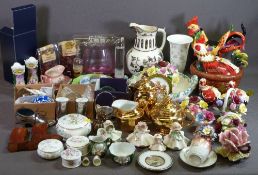 ASSORTED CHINA & GLASSWARE to include Aynsley trinket boxes, Caithness paperweights, Coalport posies