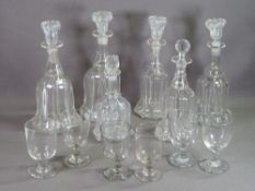 VICTORIAN RUMMERS (6) and bell decanters (6)