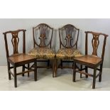 ANTIQUE CHAIRS - two farmhouse and two wheatsheaf back chairs