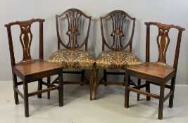 ANTIQUE CHAIRS - two farmhouse and two wheatsheaf back chairs