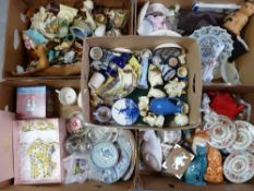 WADE, WORCESTER, DELFT, Irish porcelain and much more - a large mixed assortment in five boxes