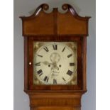 VICTORIAN LONGCASE CLOCK - oak, eight day movement with painted dial, by J Willman, Bangor (