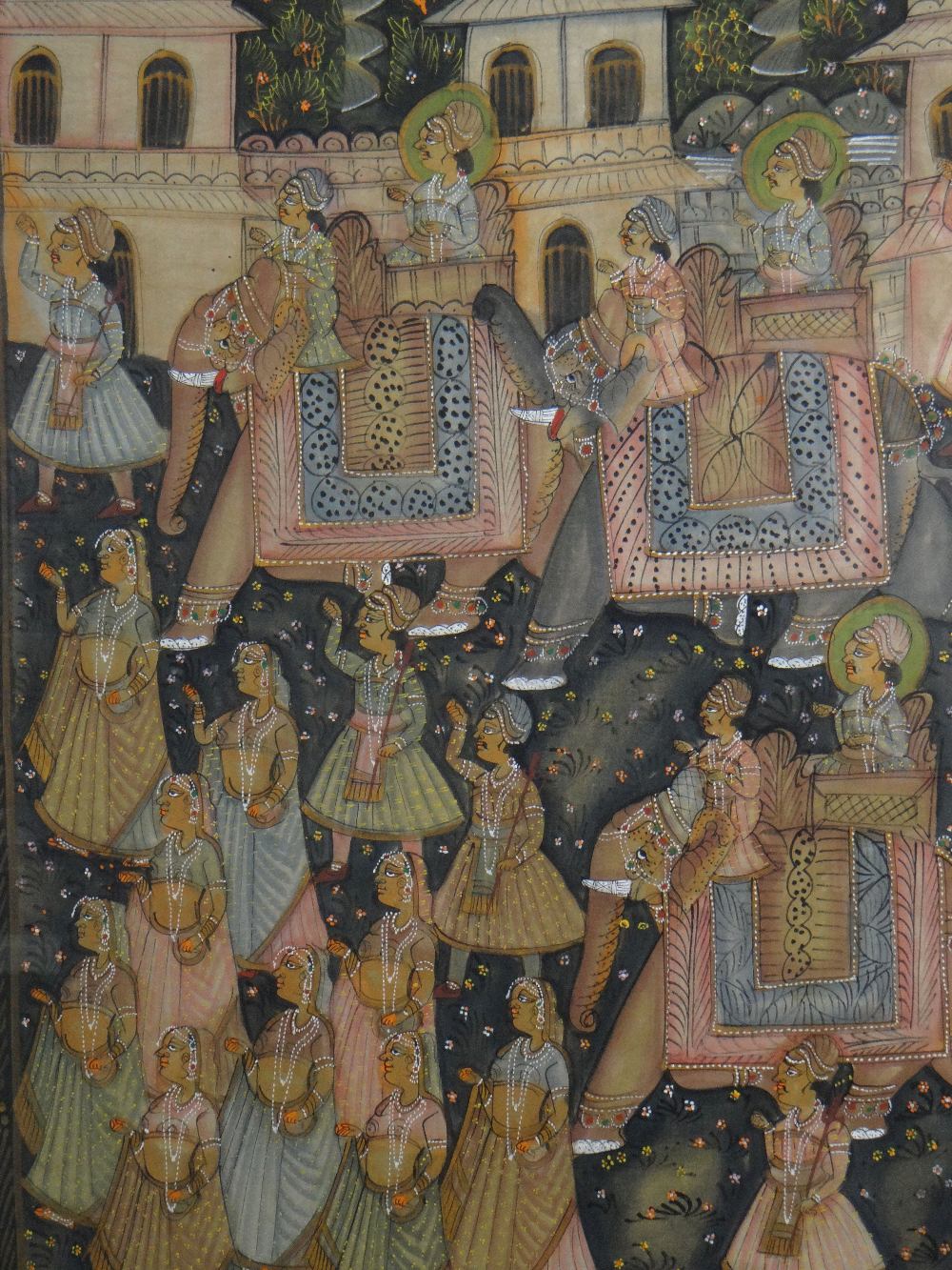 ASSORTED MODERN MUGHAL SCHOOL & OTHER PAINTINGS, comprising six gouache on linen - depicting - Image 4 of 12