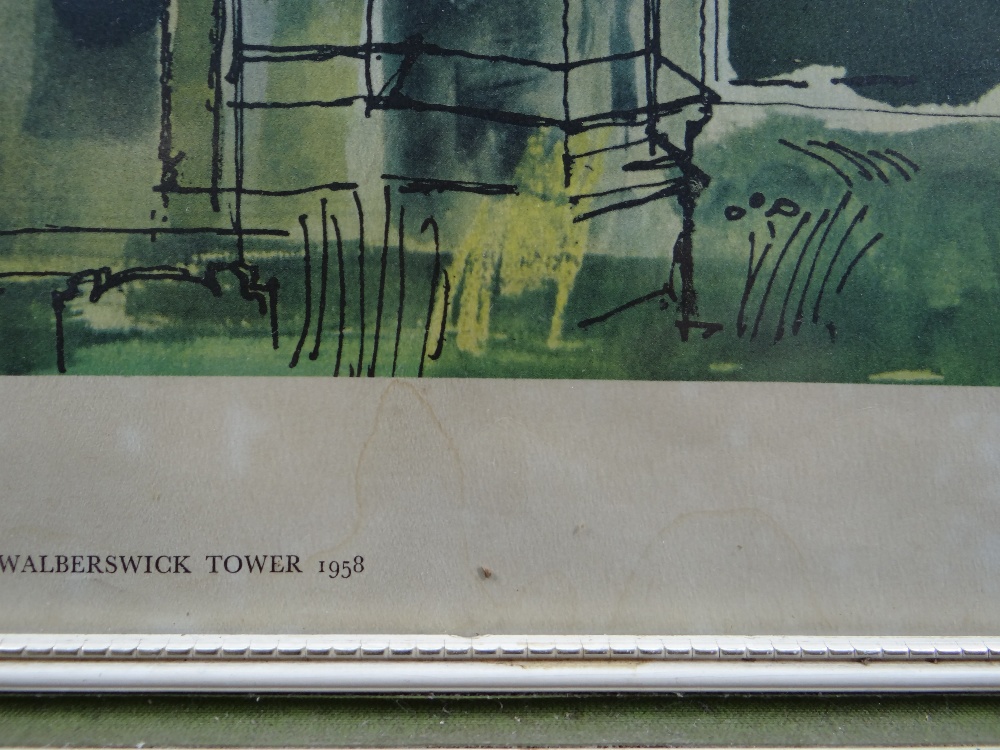 JOHN PIPER colour print - 'Walberswick Tower', 69.5 x 39cms, framed and glazed Please note that this - Image 5 of 13