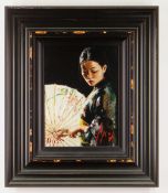 FABIAN PEREZ hand embellished limited edition (61/195) giclee on canvas - entitled verso 'Michiko