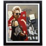 ANDY SHORT oil on canvas - 'Red Lipstick', signed with initials, 63 x 73cms Please note that this