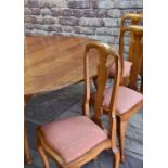 LARGE MODERN FRUITWOOD CIRCULAR DINING TABLE & SET TEN BEECH DINING CHAIRS, table with cabriole legs