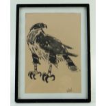 FACSIMILE PRINT AFTER SIR KYFFIN WILLIAMS, Falcon, initialed in the print, 21.5 x 15cms