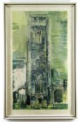 JOHN PIPER colour print - 'Walberswick Tower', 69.5 x 39cms, framed and glazed Please note that this