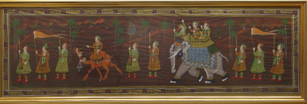 ASSORTED MODERN MUGHAL SCHOOL & OTHER PAINTINGS, comprising six gouache on linen - depicting - Image 8 of 12