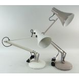 TWO RETRO 'ANGLEPOISE LIGHTING' TABLE LAMPS, in cream and in mushroom finishes, one with label (2)