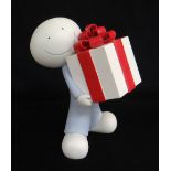 DOUG HYDE limited edition (326/250) cold cast sculpture - 'The Gift', a figure holding a parcel,