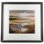 CERI AUCKLAND DAVIES limited edition (60/250) colour print, 'Marloes Sands', beachscape at low tide,