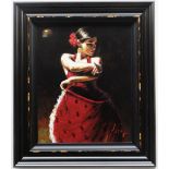 FABIAN PEREZ hand embellished limited edition (98/195) giclee on canvas - 'Celina con Lunares