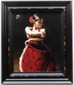 FABIAN PEREZ hand embellished limited edition (98/195) giclee on canvas - 'Celina con Lunares