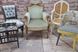 ASSORTED STYLISH DECORATIVE CHAIRS, including 1960's Thonet-style scoop back chair, animal print