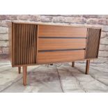 VINTAGE 1970's BUSH S.R.G 142 RADIOGRAM with stereo receiver and Garrard turntable, 117w x 68h x