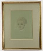 PENELOPE FLEMING pencil - head and shoulders portrait of a child, signed and dated 63, 26 x 20cms