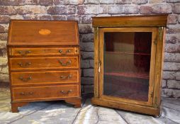 VICTORIAN WALNUT MARQUETRY & GILT METAL MOUNTED PIER CABINET, glazed door, 79w x 34d x 103cms h, and
