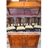 FINE MODERN REPRODUCTION WALNUT EXTENDING DINING TABLE & SIDEBOARD, WITH 8 CHAIRS, with beaded