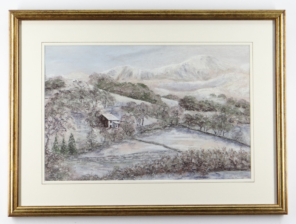 GORDON WILKINSON / BARBARA DANIELS watercolour/pastel - three winter landscapes, the former entitled - Image 4 of 4