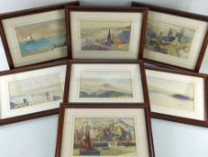 EARLY 20TH CENTURY CONTINENTAL SCHOOL watercolours - various French landscaped and townscapes, 16