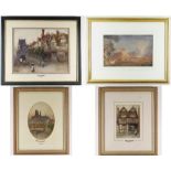 CIRCLE OF WILLIAM JAMES MULLER watercolours - entitled Corfe, Warwick and Shrewsbury, two bear