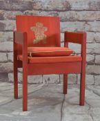 1969 PRINCE OF WALES INVESTITURE CHAIR by Lord Snowdon, built in stained beech and plywood with