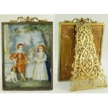 CH. ROZE portrait miniature on ivory - family group of children dressed in Carolean attire with