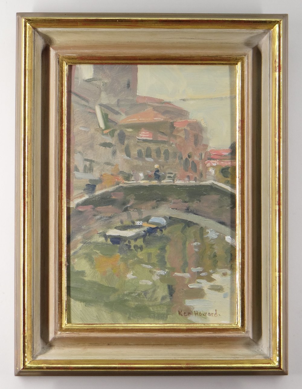 KEN HOWARD (b. 1932) oil on board - Venetian bridge, signed, 29 x 19cms Provenance: Private