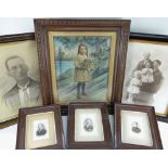 SIX WELSH VICTORIAN / EDWARDIAN FAMILY PHOTOGRAPHS, including a tinted photograph of a girl with