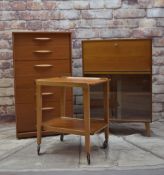 ASSORTED MID-CENTURY TEAK FURNITURE, comprising 6-drawer tall chest 116cms h; Arnold bureau 106cms