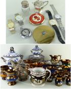 ASSORTED FASHION WRISTWATCHES, COMPACTS & SILVER, various marques including Seiko, Sportsmatic,