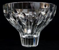 JOHN LUXTON FOR STUART CRYSTAL: 'PRISM' BOWL, etched mark to base, 19cms high x 25cms diameter