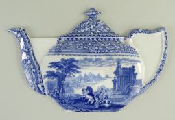 RARE WARDLE & Co. 'ARCADIAN CHARIOTS' SALESMAN'S SAMPLE, C.1910, in the form of a flat teapot, 23cms