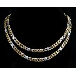 9CT GOLD FLAT LINK CHAIN, 60cms long, 28.5gms