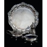 ASSORTED SILVER comprising Elizabeth II small tray, London 1964, together with matched silver