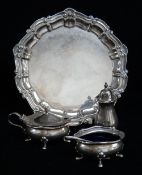 ASSORTED SILVER comprising Elizabeth II small tray, London 1964, together with matched silver