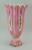 COALPORT BONE CHINA HANDKERCHIEF VASE, pattern A9288, painted with narrow sprays of wild flowers