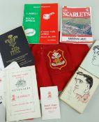 COLLECTION OF RUGBY UNION EPHEMERA FROM THE ARCHIVE OF PETER REES (1918-2020) the former Llanelli