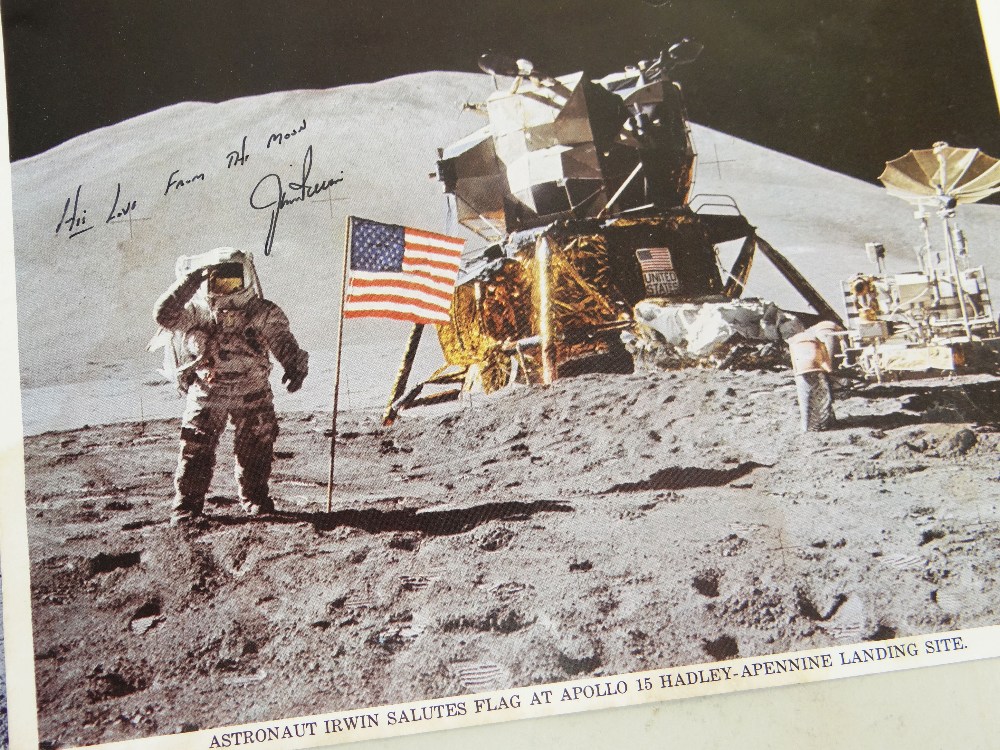 N.A.S.A. MOON LANDING EPHEMERA comprising two similar colour photographic prints signed by James - Bild 3 aus 3